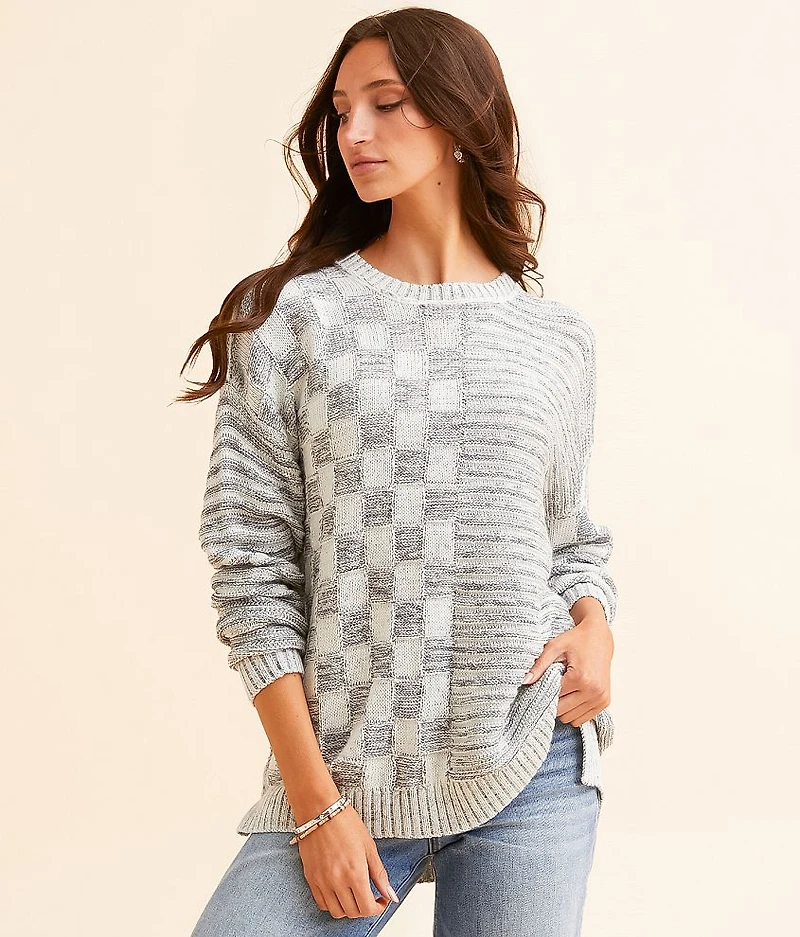 Checkered Stripe Sweater
