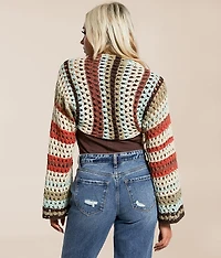 Striped Bolero Cardigan Sweater
