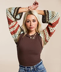 Striped Bolero Cardigan Sweater