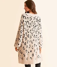 Cheetah Eyelash Sweater Cardigan