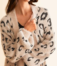 Cheetah Eyelash Sweater Cardigan