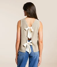 Back Tie Sweater Tank Top
