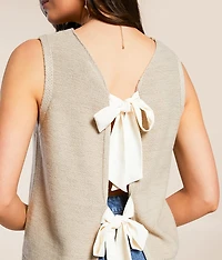 Back Tie Sweater Tank Top