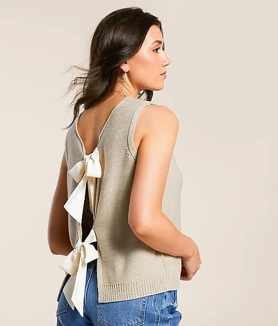 Back Tie Sweater Tank Top