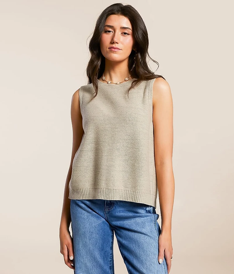 Back Tie Sweater Tank Top