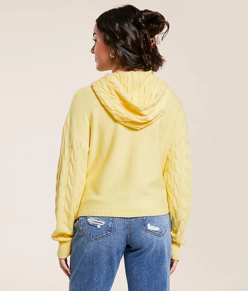 Cable Knit Hooded Sweater