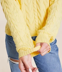 Cable Knit Hooded Sweater