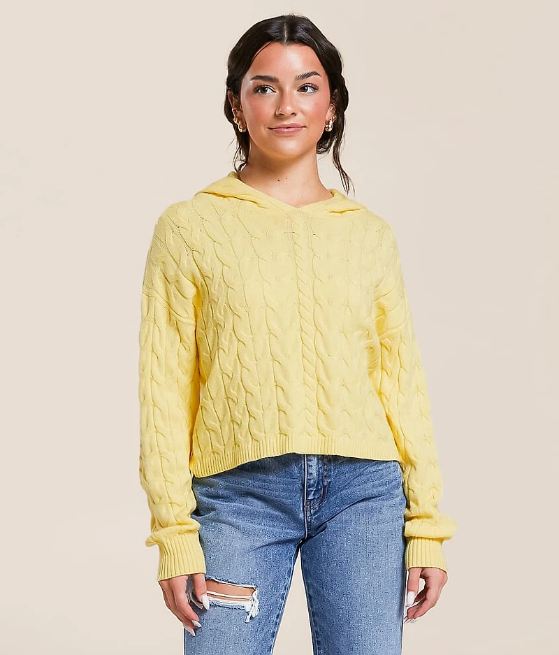 Cable Knit Hooded Sweater
