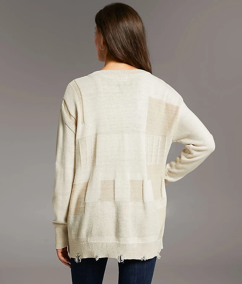 Checkered Cardigan Sweater
