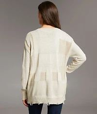 Checkered Cardigan Sweater