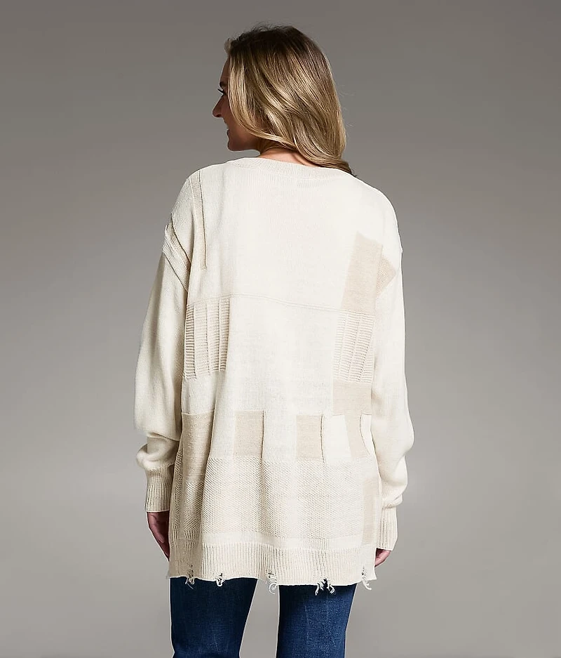 Checkered Cardigan Sweater