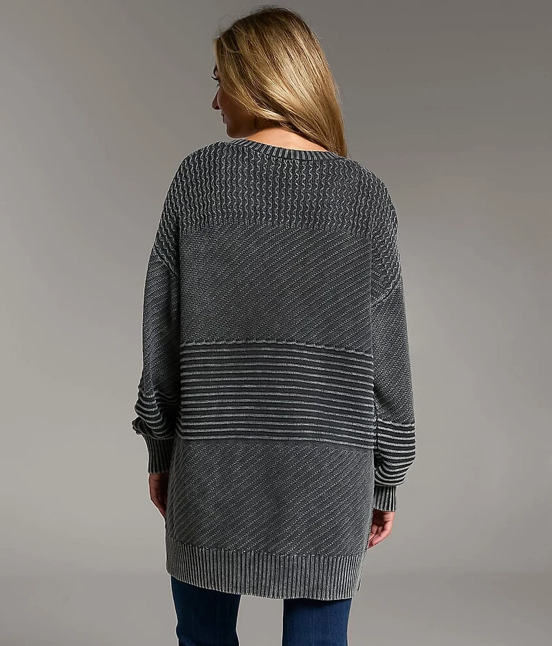 Mixed Stitch Cardigan Sweater