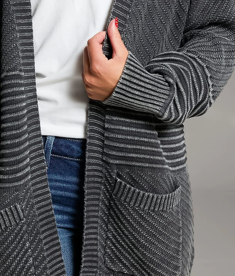 Mixed Stitch Cardigan Sweater