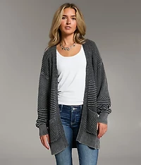 Mixed Stitch Cardigan Sweater