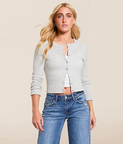 Cable Knit Cardigan Sweater