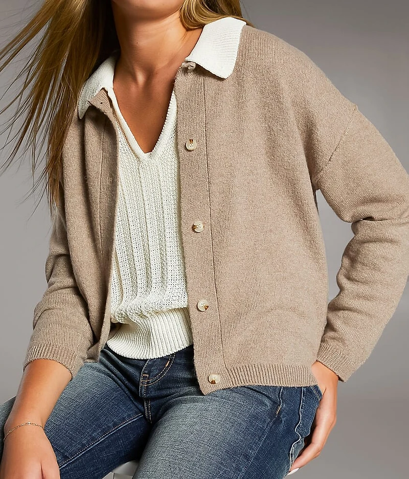 Heathered Cardigan Sweater