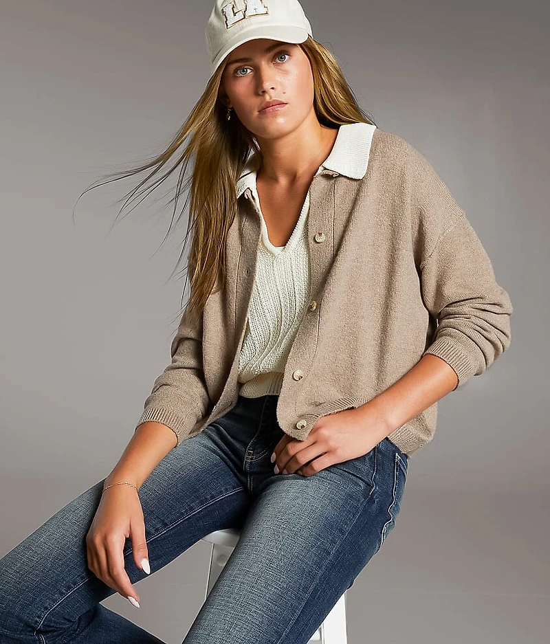 Heathered Cardigan Sweater