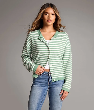 Striped Cardigan Sweater