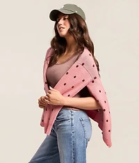 Brushed Polka Dot Cardigan Sweater