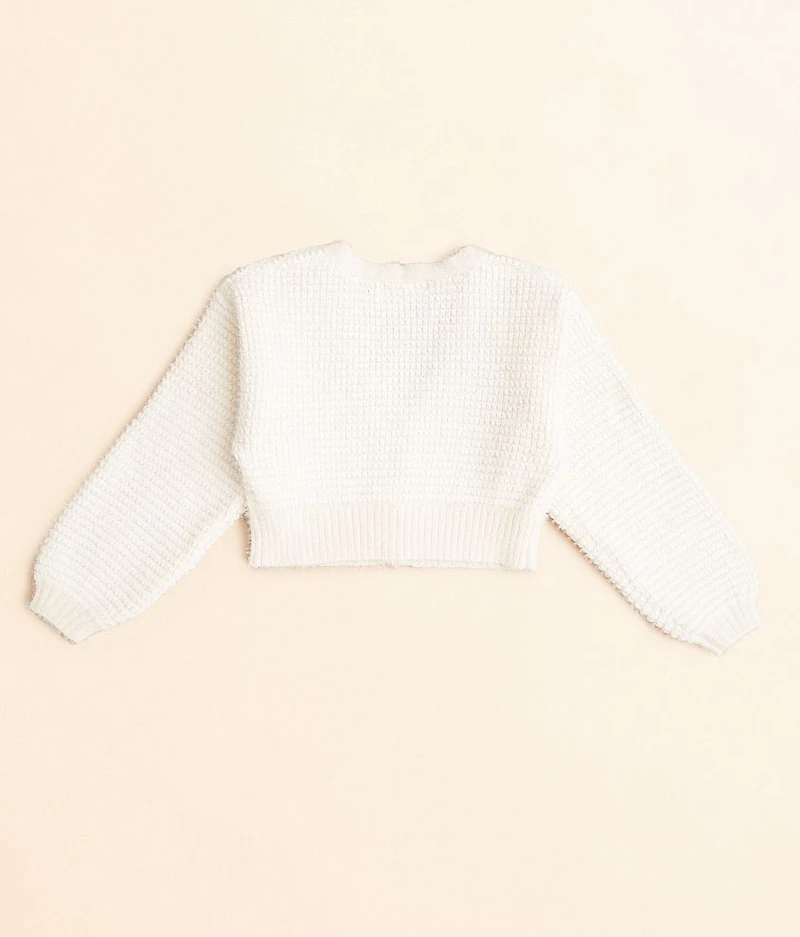 Girls - Eyelash Cropped Cardigan Sweater
