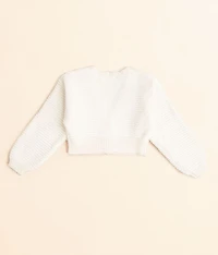 Girls - Eyelash Cropped Cardigan Sweater