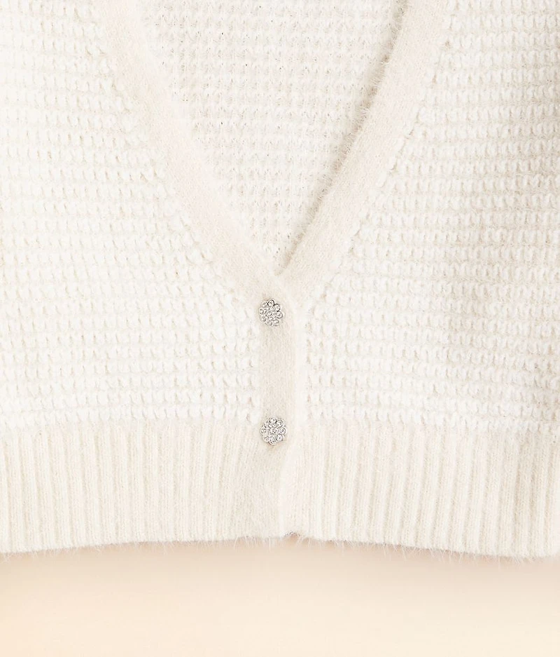 Girls - Eyelash Cropped Cardigan Sweater