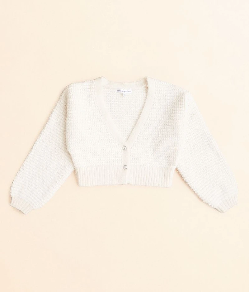 Girls - Eyelash Cropped Cardigan Sweater