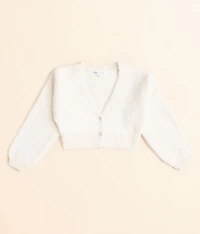 Girls - Eyelash Cropped Cardigan Sweater