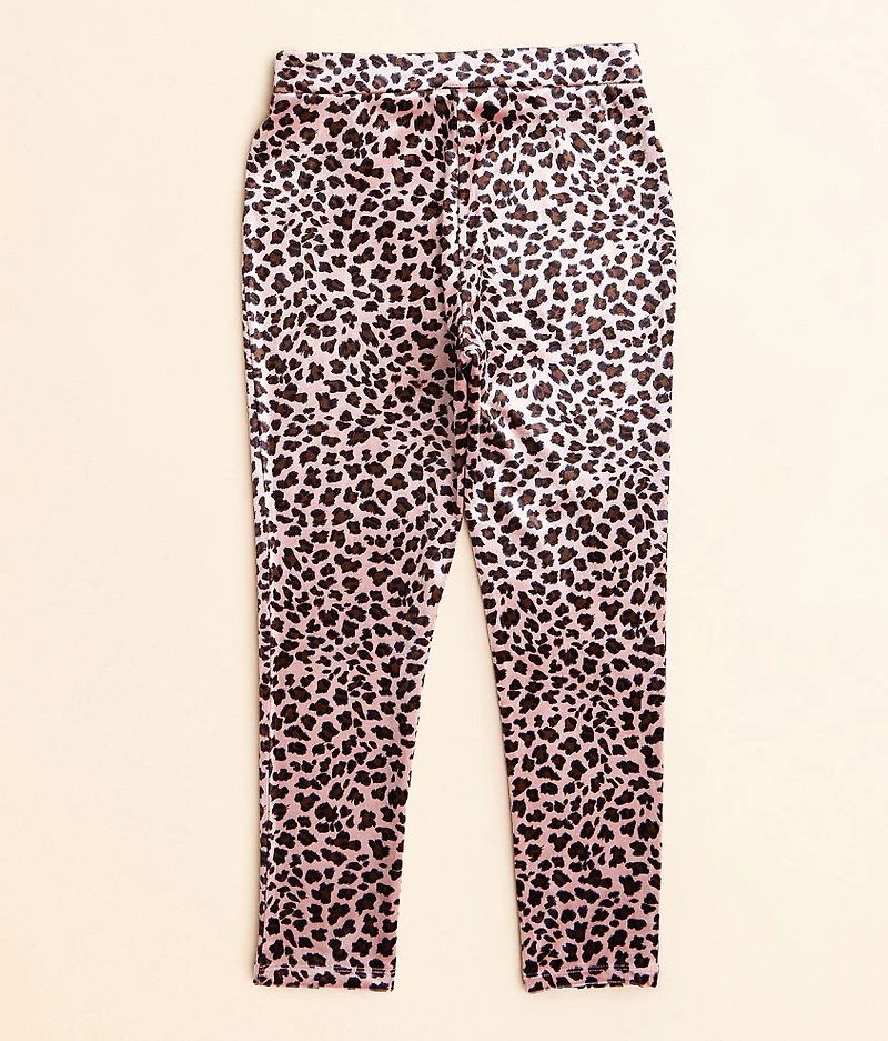 Girls - Velvet Animal Print Legging