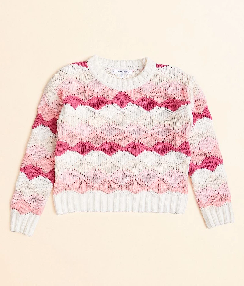 Girls - Striped Chenille Sweater