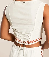 Secret Cove Checker Cropped Tank Top