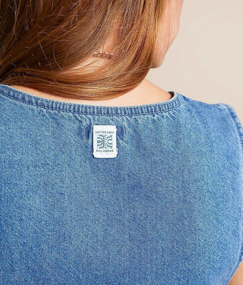 Indigo Skies Cropped Denim Vest