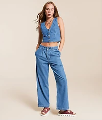 Indigo Skies Cropped Denim Vest
