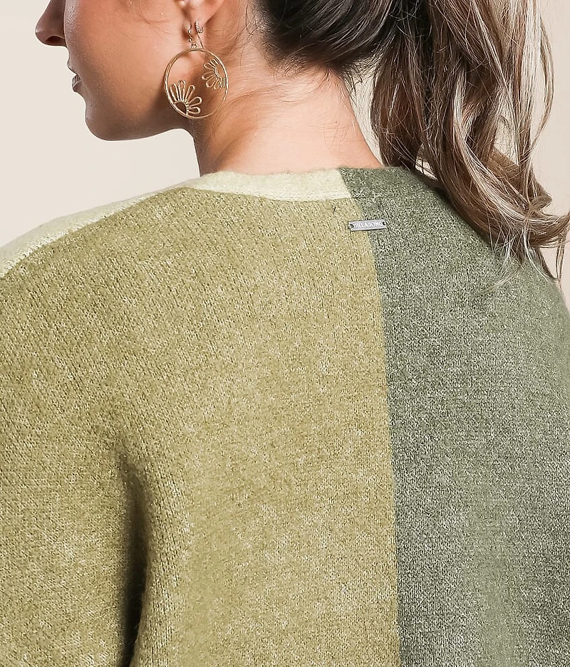 Block Out Cropped Cardigan Sweater