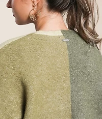 Block Out Cropped Cardigan Sweater