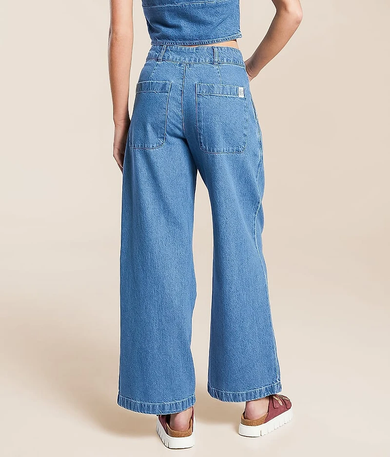 Wave Washed Wide Leg Jean