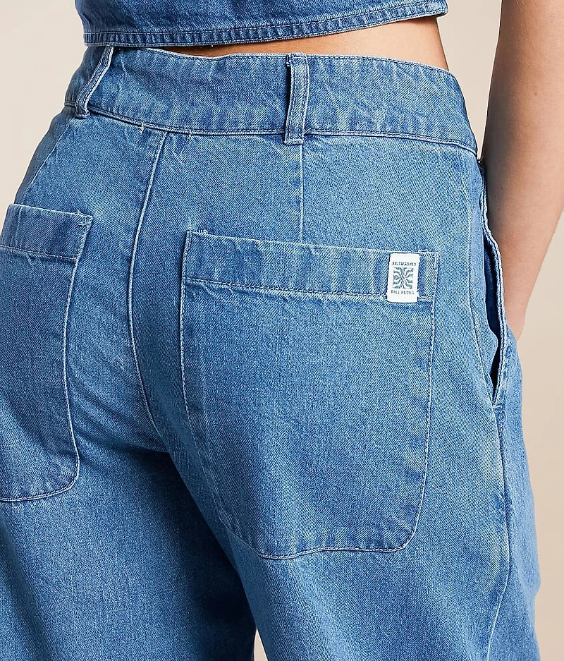 Wave Washed Wide Leg Jean
