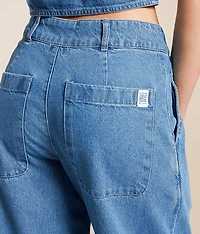 Wave Washed Wide Leg Jean