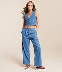 Wave Washed Wide Leg Jean
