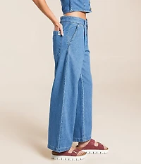 Wave Washed Wide Leg Jean