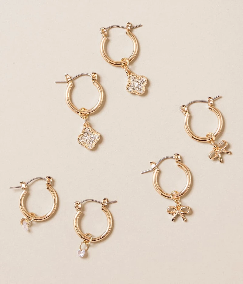 3 Pack Mini Hoop Earring Set