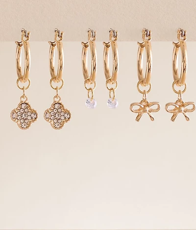 3 Pack Mini Hoop Earring Set