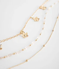 3 Pack Flower Necklace Set