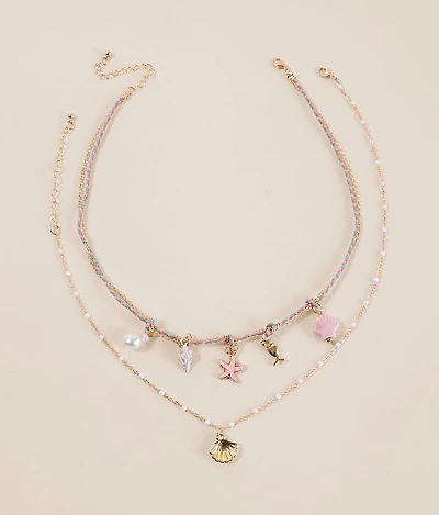 2 Pack Ocean Charm Necklace Set