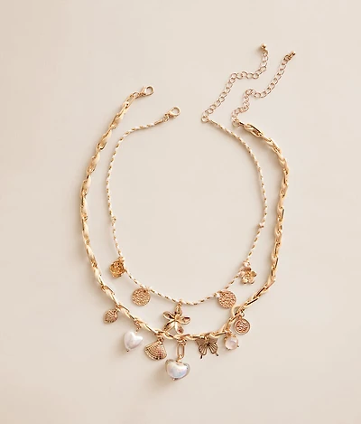 2 Pack Charm Necklace Set