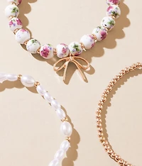 3 Pack Floral Bracelet Set