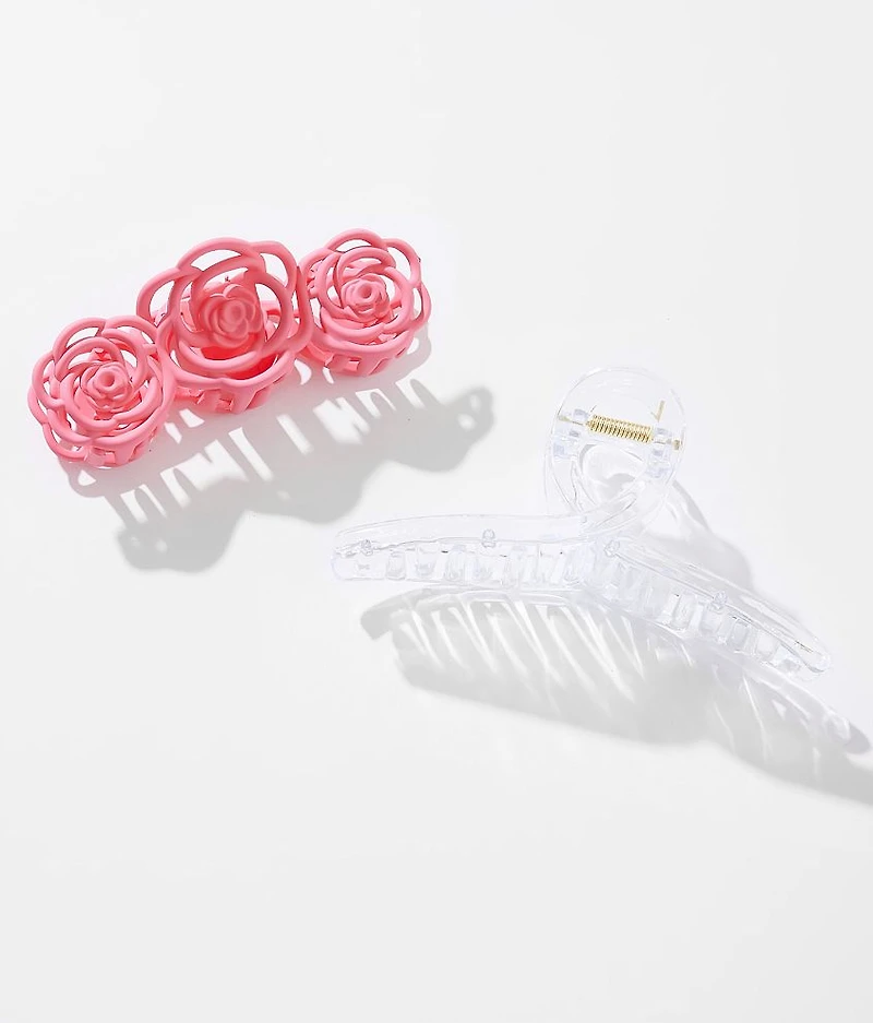 2 Pack Rosette Hair Claw Clips