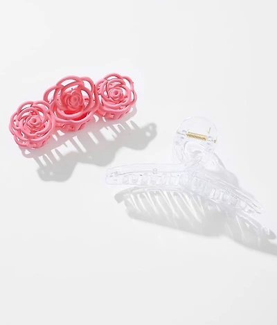 2 Pack Rosette Hair Claw Clips