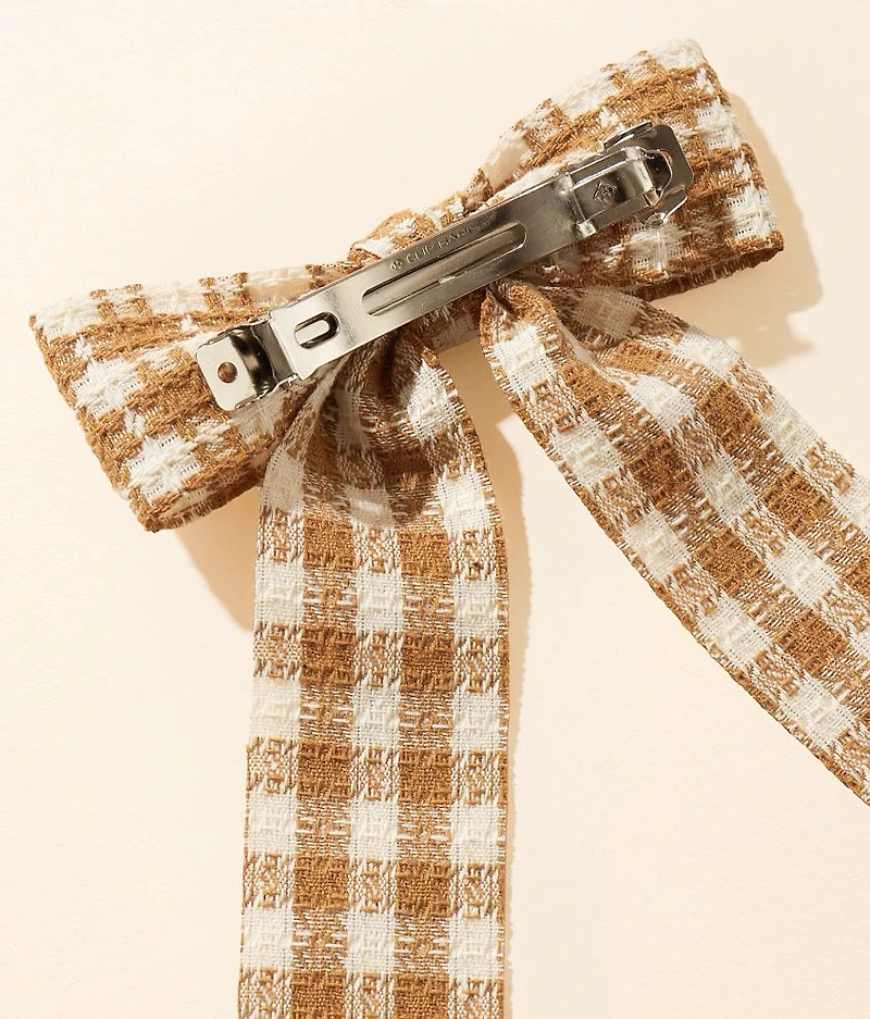 Plaid Bow Barrette