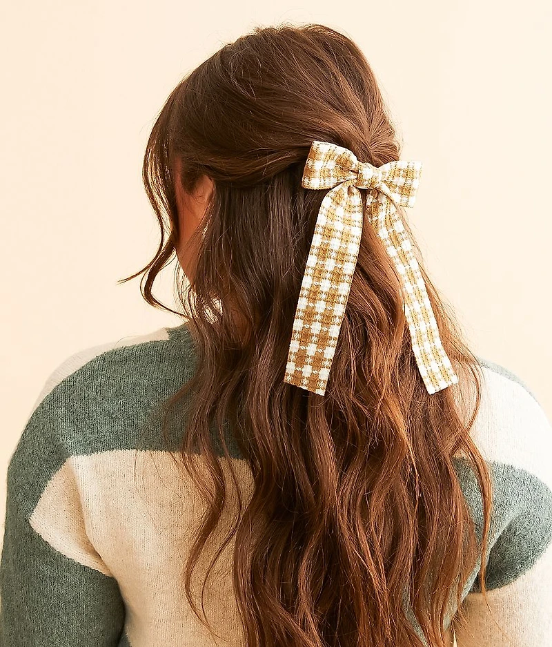 Plaid Bow Barrette
